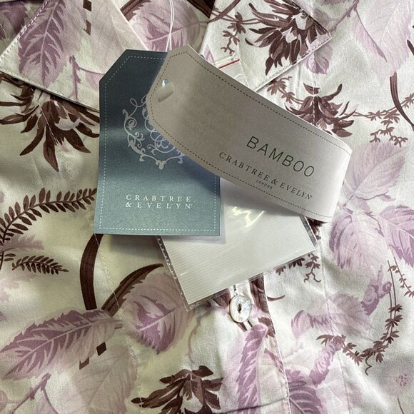 Crabtree & Evelyn Bamboo Vintage Toile Pajama Set S Ruffle Sleepwear NWT - Picture 3 of 16